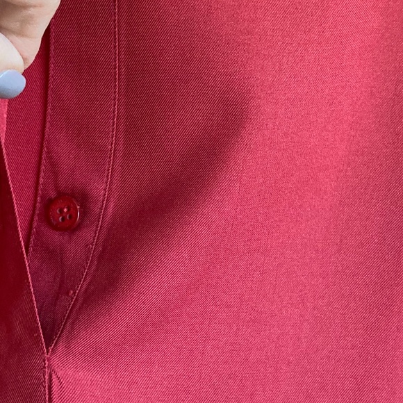 VINTAGE MARINA RINALDI VOYAGE BLOUSE 27 RED PRE OWNED - Picture 5 of 11